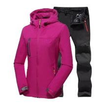 Winter Fleece Warm Trekking Climb Waterproof Jacket Softshell Pants Set
